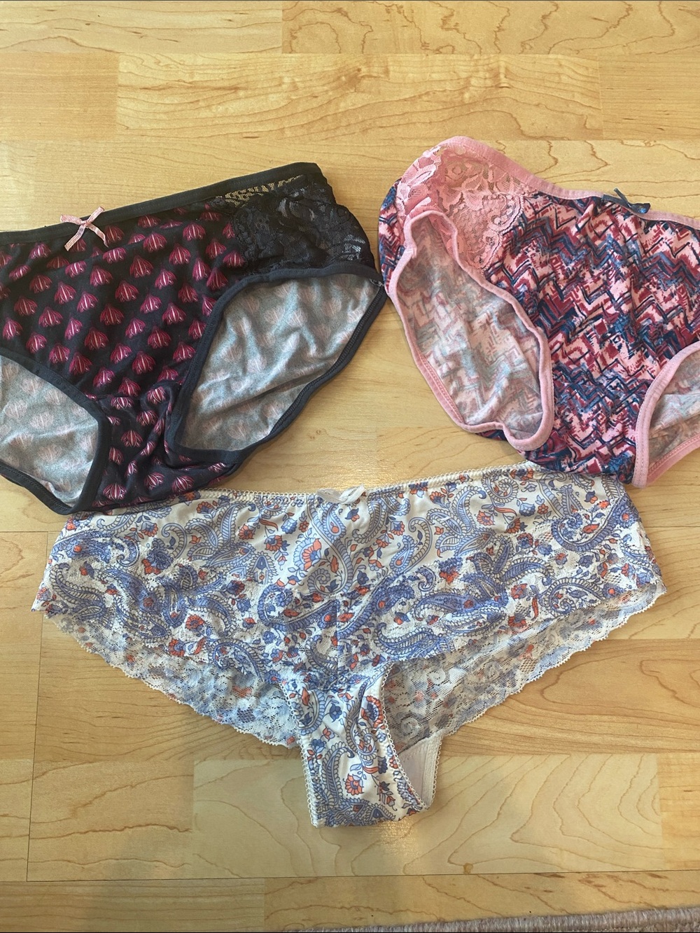 New Women’s Paisley, Pink, Black Patterned Briefs - Pack of 3
